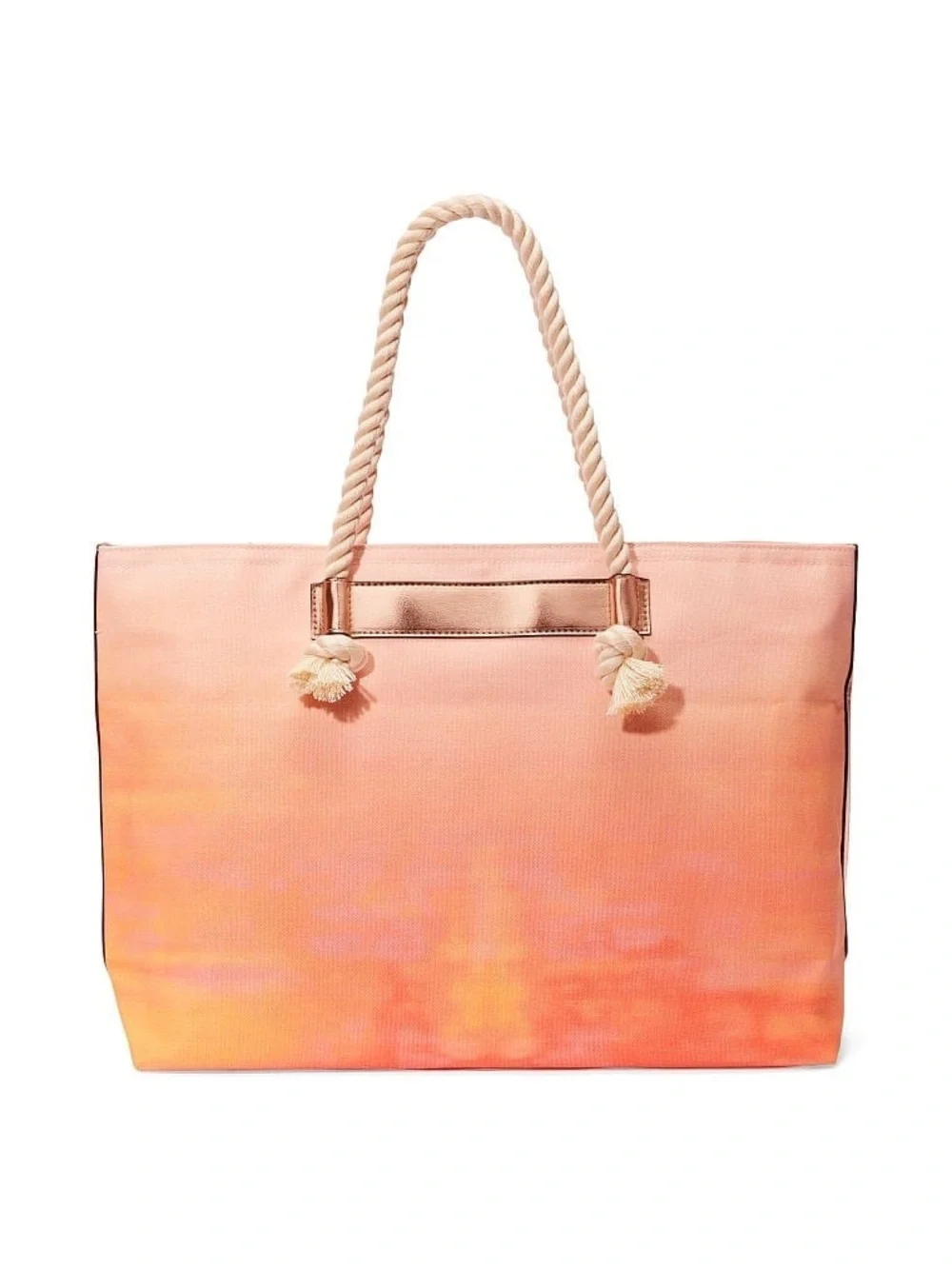 NEW Victoria’s Secret Peach Ombre Rope Handle Tote Bag